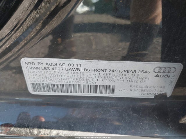 2011 AUDI A4 WAUBFAFL8BN047438 Photo 8