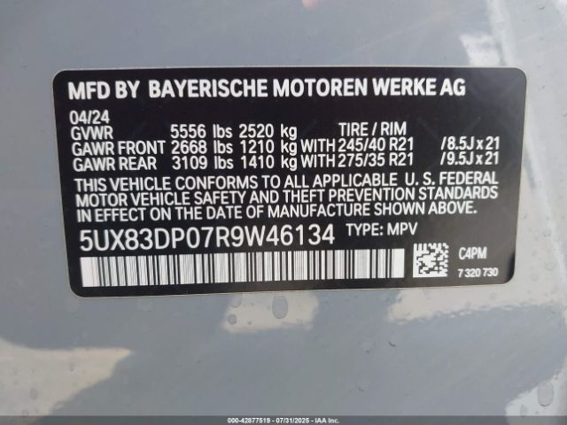 2024 BMW X3 5UX83DP07R9W46134 Photo 8