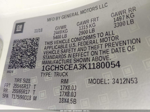 Chevrolet lcv - spark ignited direct injection, variable valve timing, dcvcp, e85 max, e0-e100, alum 2019 1GCHSCEA3K1180054 Image 9