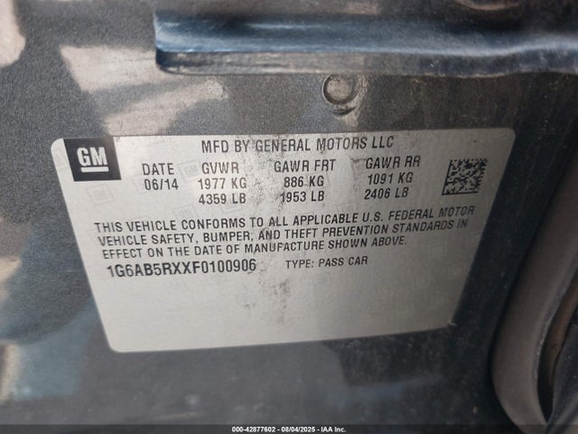 2015 CADILLAC ATS 1G6AB5RXXF0100906 Photo 8