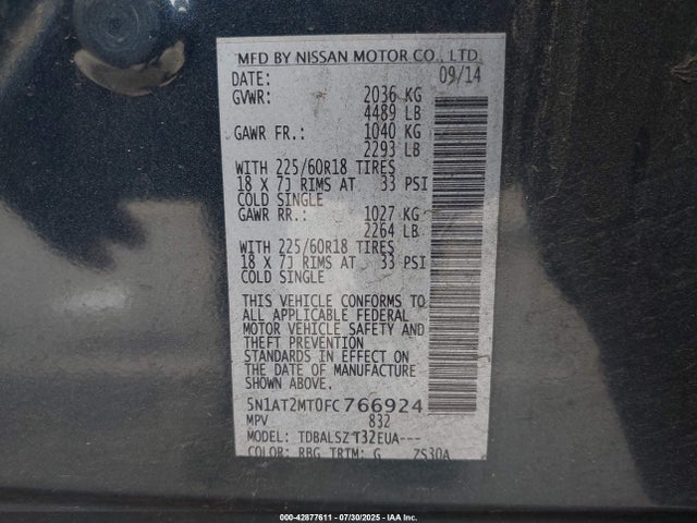 Nissan 2015 2015 5N1AT2MT0FC766924 Image 9
