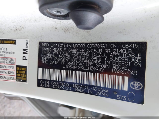 JTDS4RCE9LJ029942 Toyota m20-fks