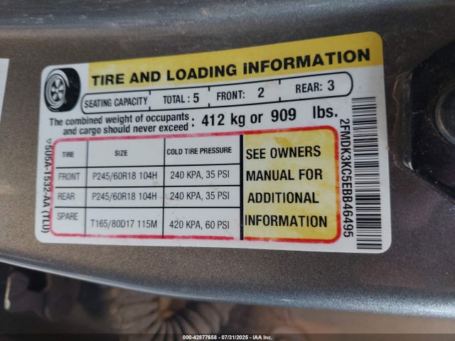 2FMDK3KC5EBB46495 Ford 2014