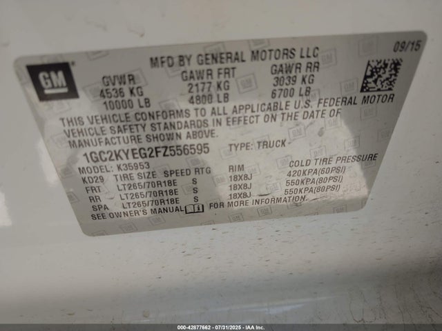 1GC2KYEG2FZ556595 Chevrolet l96