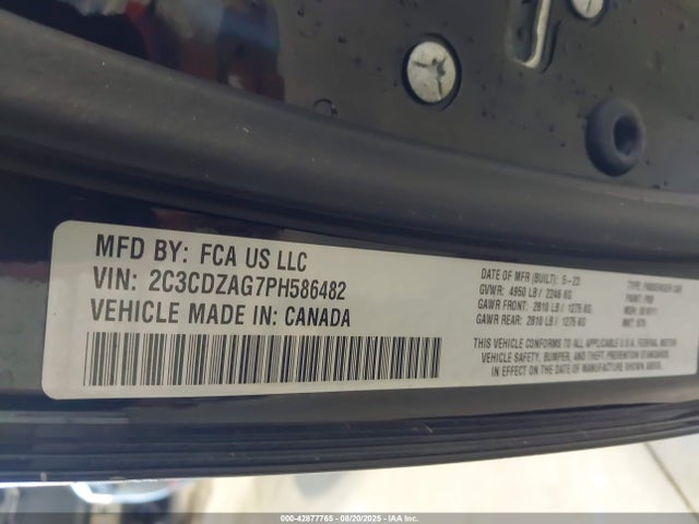 Dodge 2023 2023 2C3CDZAG7PH586482 Image 9