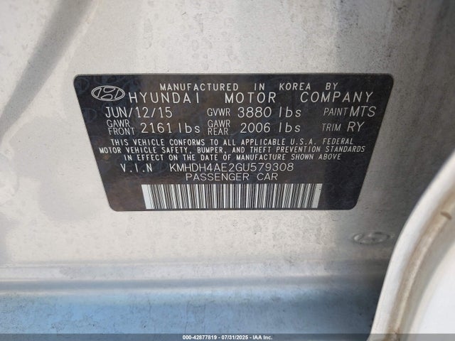 Hyundai dohc mpi nu 2016 KMHDH4AE2GU579308 Image 9
