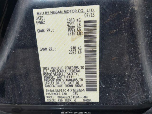 2015 NISSAN ALTIMA 1N4AL3AP1FC478384 Photo 8