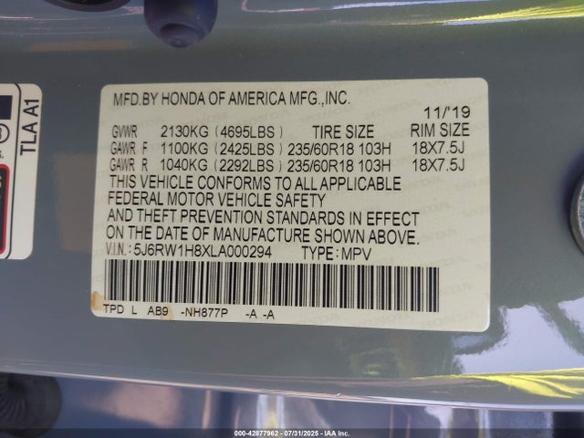 5J6RW1H8XLA000294 Honda l15be