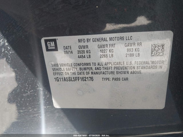 Chevrolet lkw 2015 1G11A5SL5FF162176 Image 9