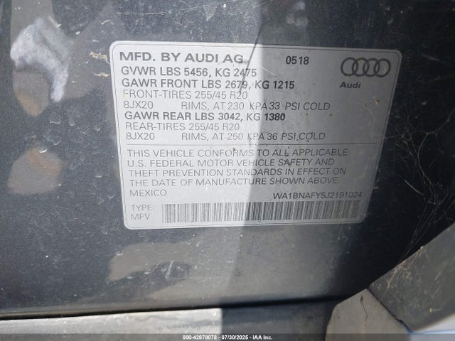 2018 AUDI Q5 WA1BNAFY5J2191024 Photo 8