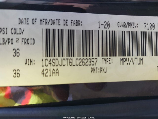Dodge 2020 2020 1C4SDJCT6LC262357 Image 9