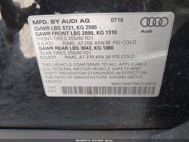 2019 AUDI SQ5 WA1C4AFY9K2134818 Photo 8