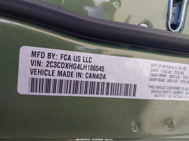 2C3CDXHG4LH186545 Dodge 2020