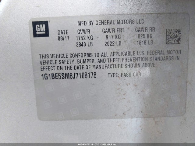 Chevrolet Cruze Lt Auto 2018 1G1BE5SM8J7108178 Image 9