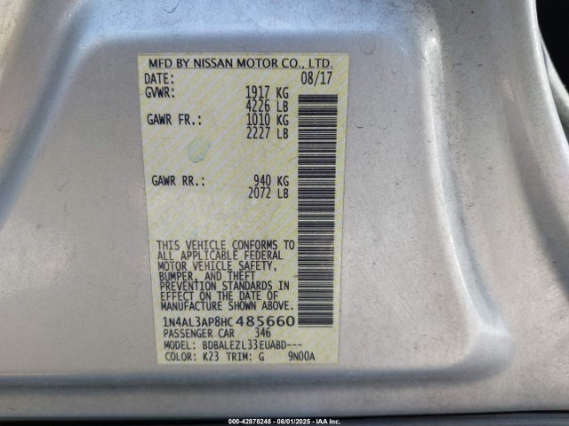 1N4AL3AP8HC485660 Nissan 2017