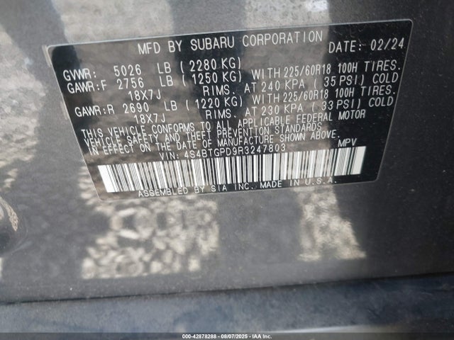 4S4BTGPD9R3247803 Subaru u4
