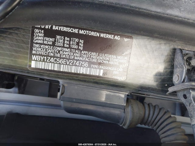 WBY1Z4C56EV274756 BMW 2014