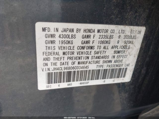 2006 ACURA TSX JH4CL96806C034645 Photo 8