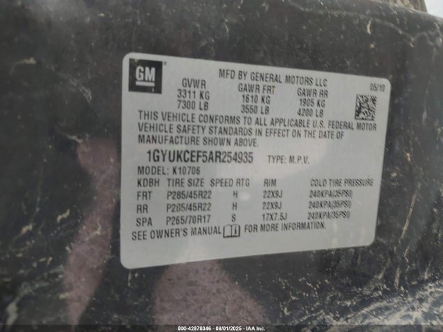 2010 CADILLAC ESCALADE 1GYUKCEF5AR254935 Photo 8