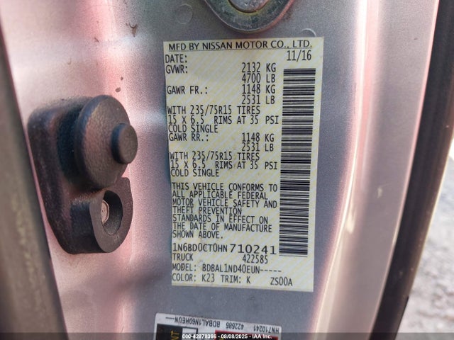 Nissan 2017 2017 1N6BD0CT0HN710241 Image 9