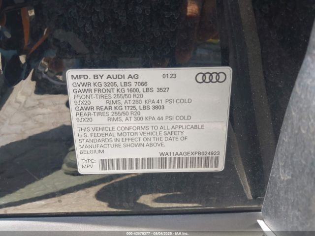 2023 AUDI E-TRON SPORTBACK WA11AAGEXPB024923 Photo 8