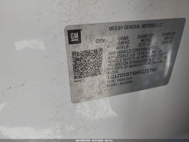 1G1ZD5ST6KF171750 Chevrolet lfv - direct injection, variable valve timing, gen 1