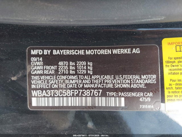 BMW 435i 2015 WBA3T3C58FP738767 Image 9