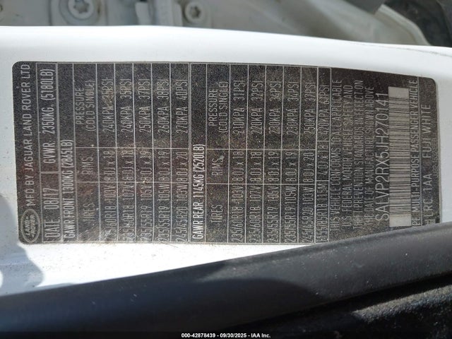 Land Rover aj20p 2018 SALVP2RX5JH270141 Image 9