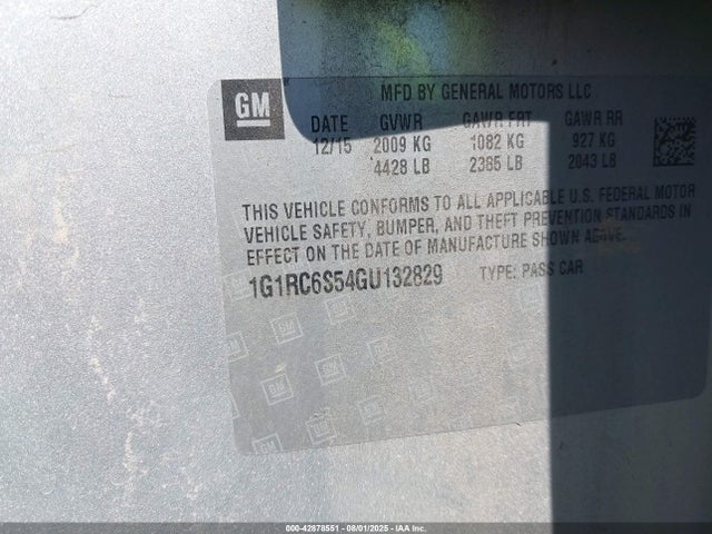 1G1RC6S54GU132829 Chevrolet l3a - di, vvt, hybrid, gen 1