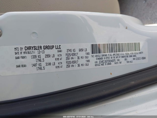 Chrysler Town and Country 2014 2C4RC1BG7ER246975 Image 9