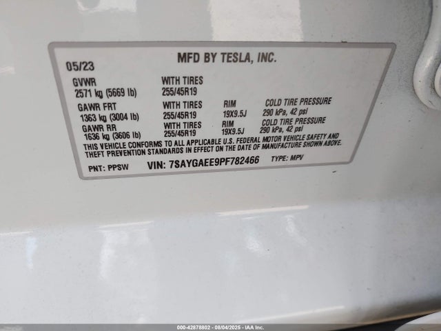 2023 TESLA MODEL Y 7SAYGAEE9PF782466 Photo 8