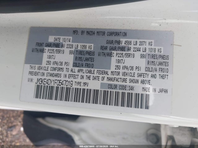 Mazda py 2015 JM3KE4DY1F0547019 Image 9