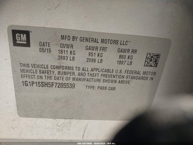 1G1P15SH5F7285539 Chevrolet luw