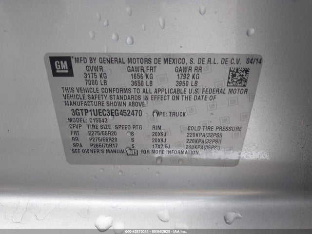 3GTP1UEC3EG452470 GMC l83 - vvt, afm (active fuel management), aluminum