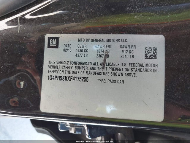 1G4PR5SKXF4175255 Buick lea