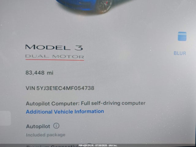 2021 TESLA MODEL 3 5YJ3E1EC4MF054738 Photo 6