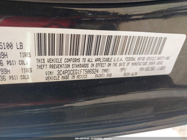 Dodge Journey 2015 3C4PDCEG1FT506524 Image 9