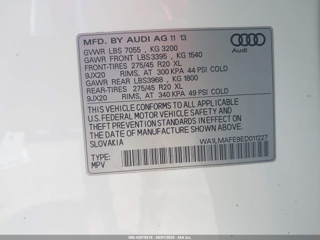 2014 AUDI Q7 WA1LMAFE9ED011227 Photo 8