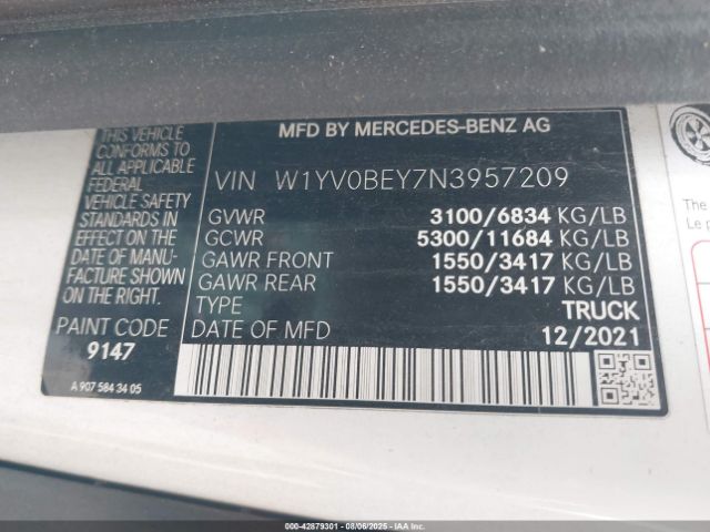 2022 MERCEDES-BENZ METRIS W1YV0BEY7N3957209 Photo 8