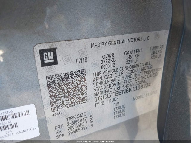 1GCGTEEN6K1108224 Chevrolet lg2 - di: direct injection, vvt: variable valve timing, alum, var2, gen2