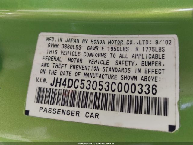 2003 ACURA RSX JH4DC53053C000336 Photo 8