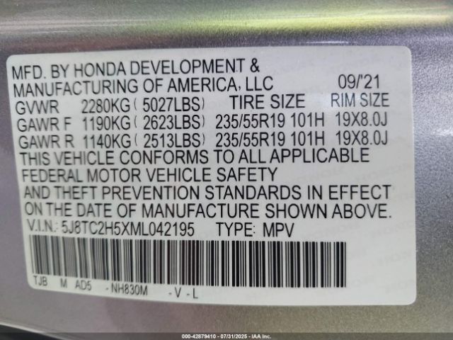 2021 ACURA RDX 5J8TC2H5XML042195 Photo 8