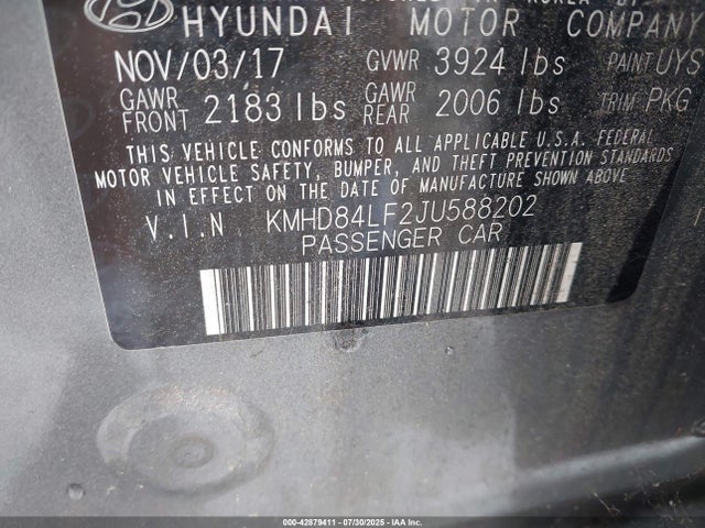 KMHD84LF2JU588202 Hyundai mpi nu