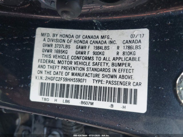 2HGFC2F59HH559071 Honda k20c2