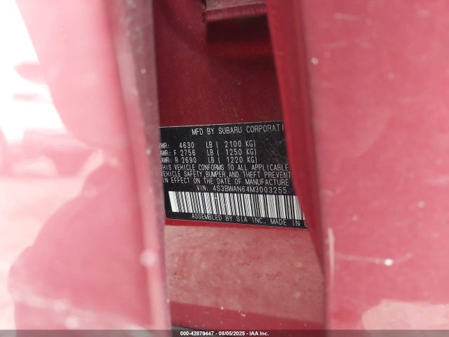 Subaru Legacy 2021 4S3BWAN64M3003255 Image 9