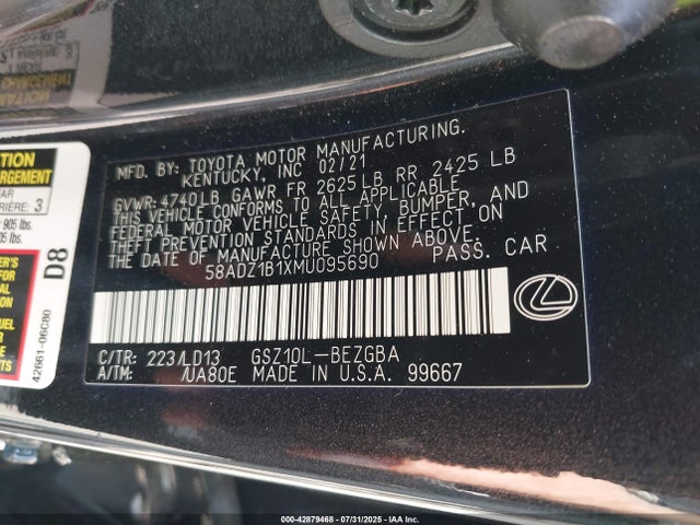 58ADZ1B1XMU095690 Lexus 2gr-fks