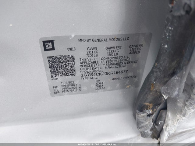 2019 CADILLAC ESCALADE 1GYS4CKJ3KR164677 Photo 8