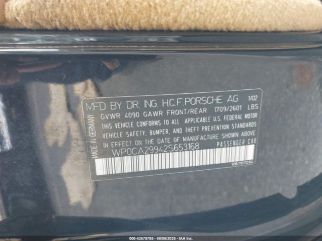 2002 PORSCHE 911 WP0CA29942S653168 Photo 8