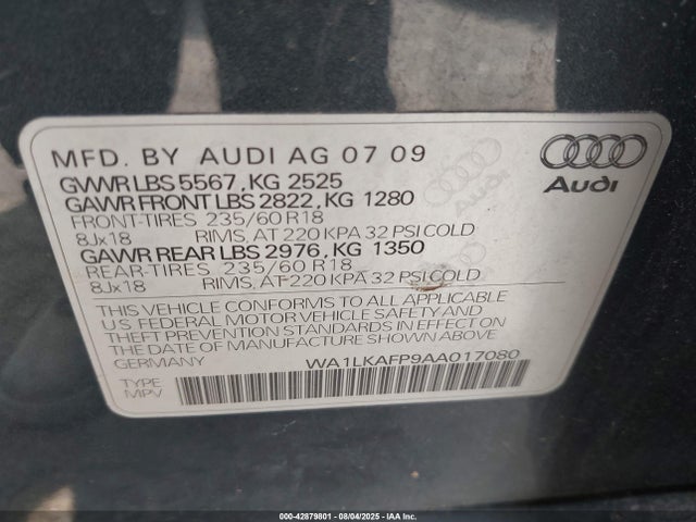 2010 AUDI Q5 WA1LKAFP9AA017080 Photo 8