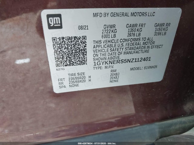 2022 CADILLAC XT5 1GYKNERS5NZ112401 Photo 8